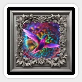 Framed Hummingbird 001 Sticker